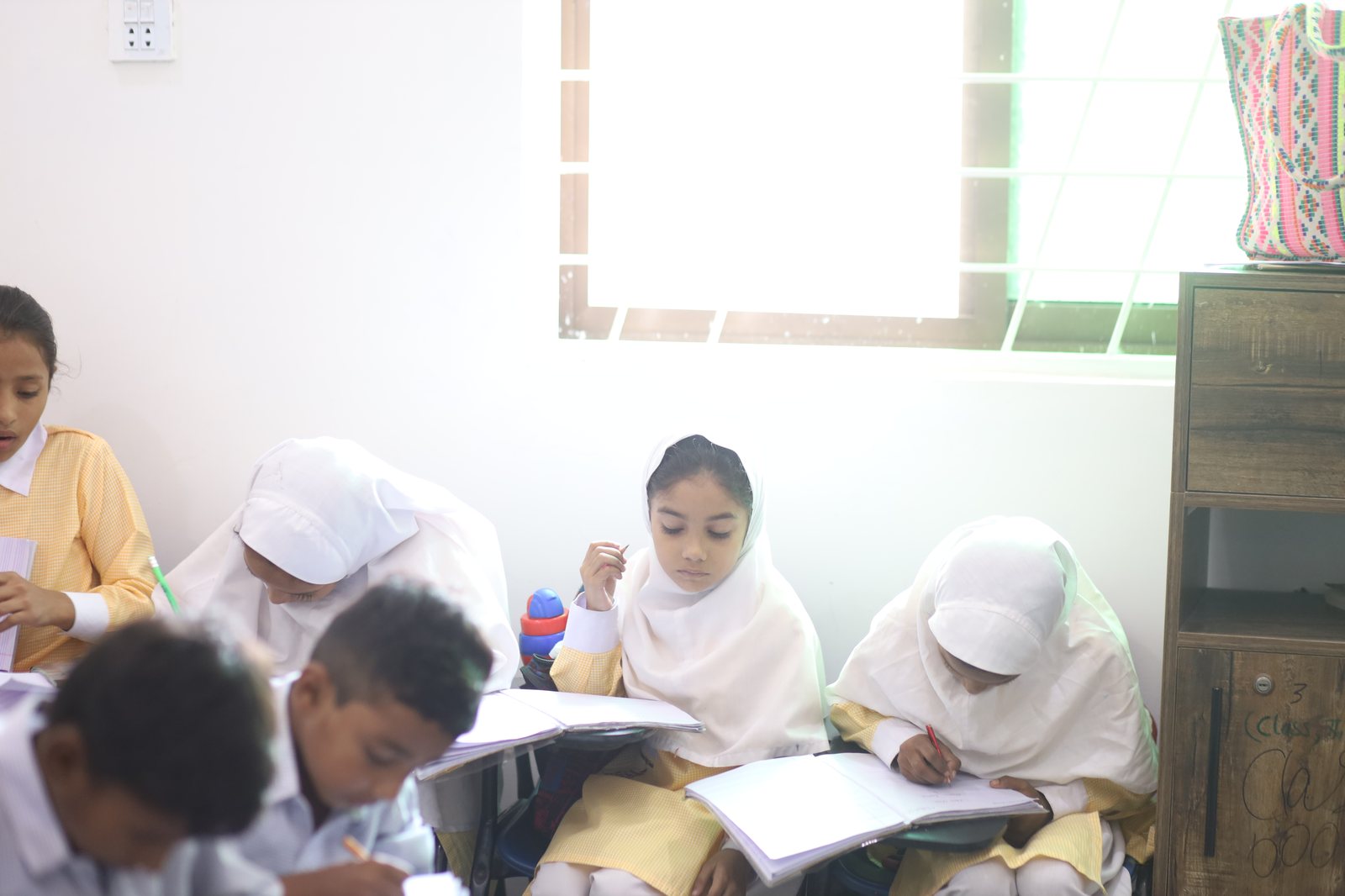 Students engaged in class at Rukh Foundation School, Lahore