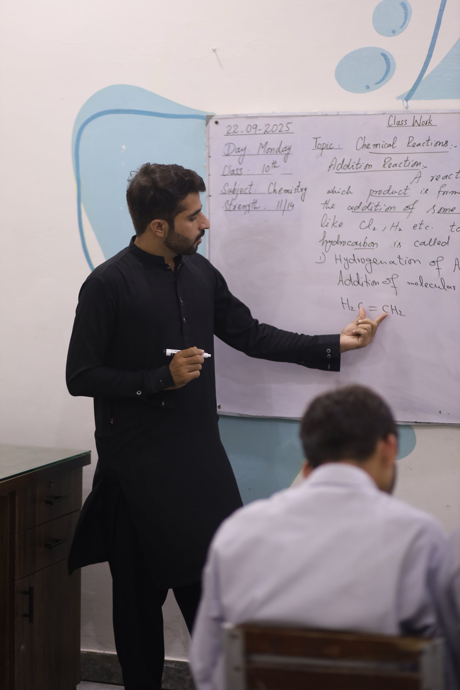 A teacher leading class at Rukh Foundation School, Lahore
